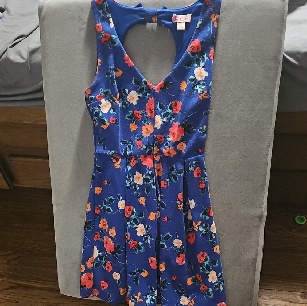 Vintage' Blue Floral Fit & Flare Dress